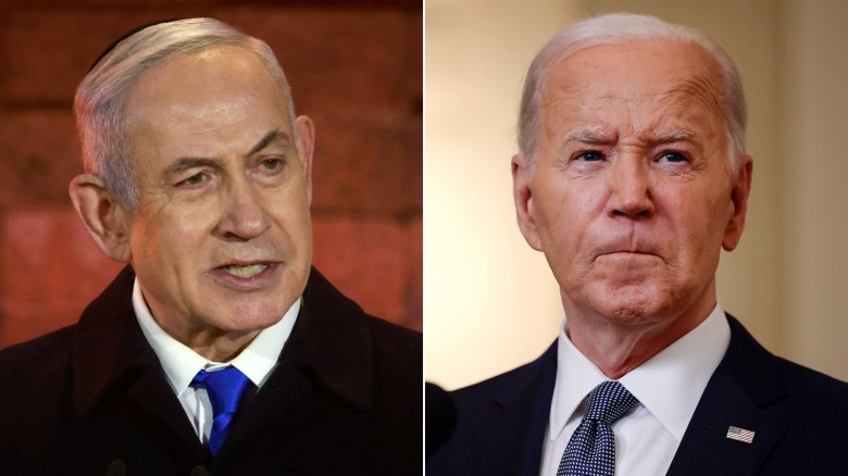 El primer ministro de Israel, Benjamin Netanyahu, y el presidente de EE.UU., Joe Biden. (Getty Images)